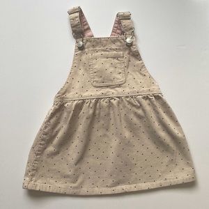 Zara 18-24 months girls corduroy beige with black polka dots
